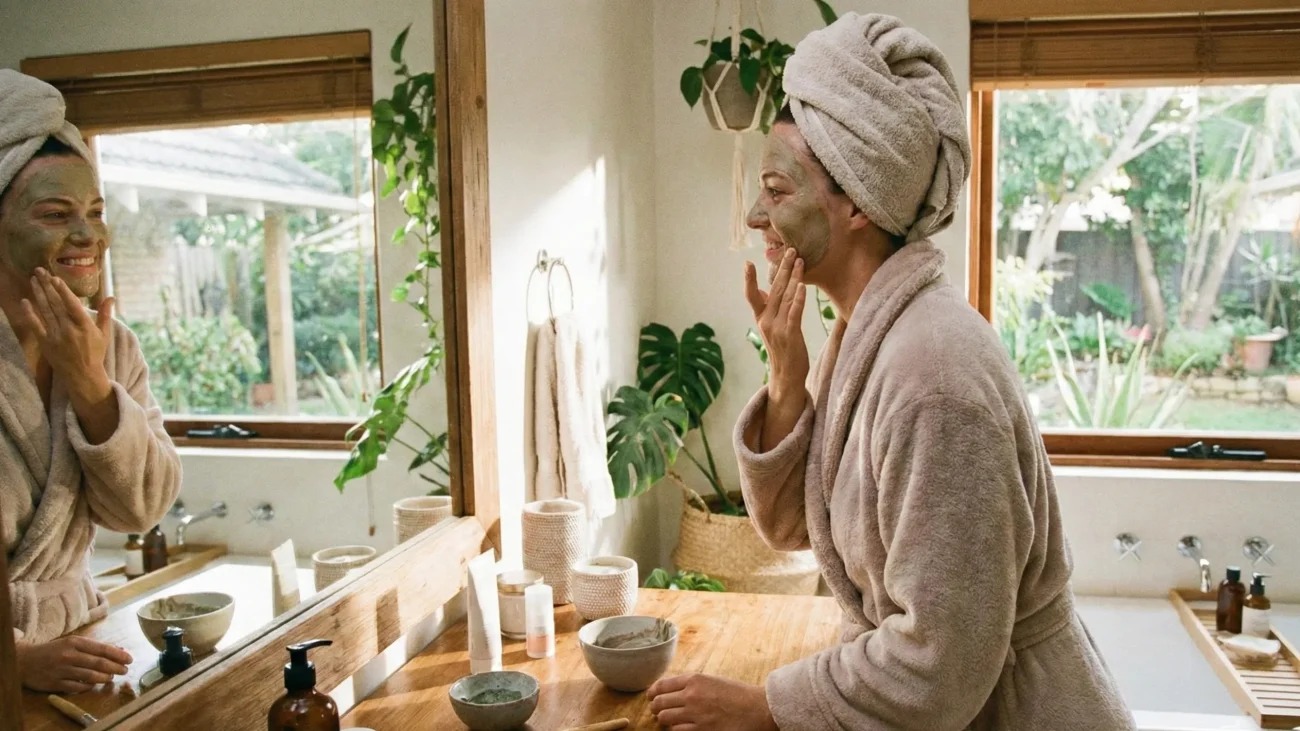 cilt bakımı yapan kadın